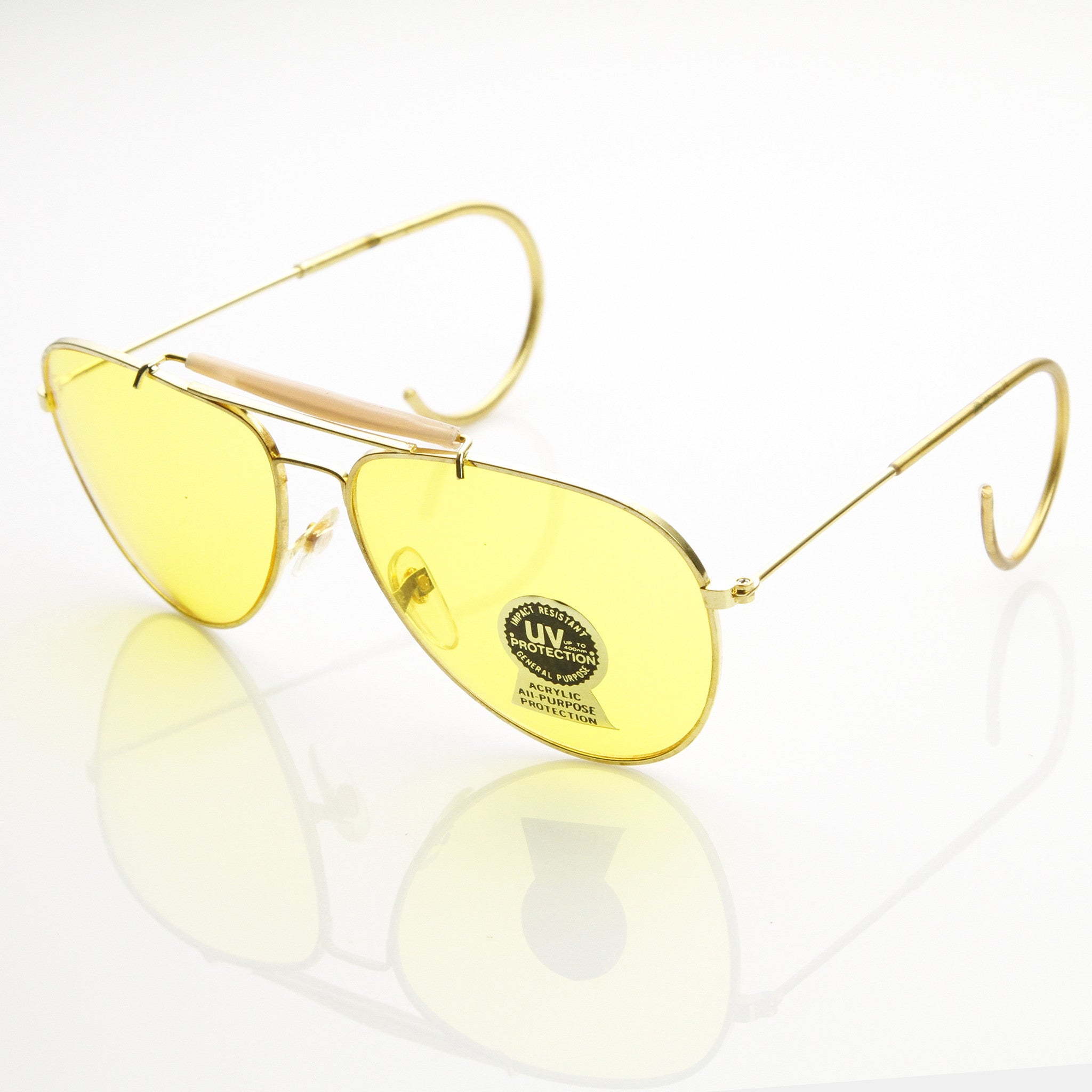 True Vintage Aviator Sunglasses Yellow Driving Lens - Mobilia Theme Sydney